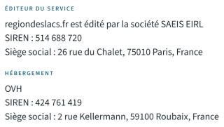 Identité et contact de l'éditeur du site